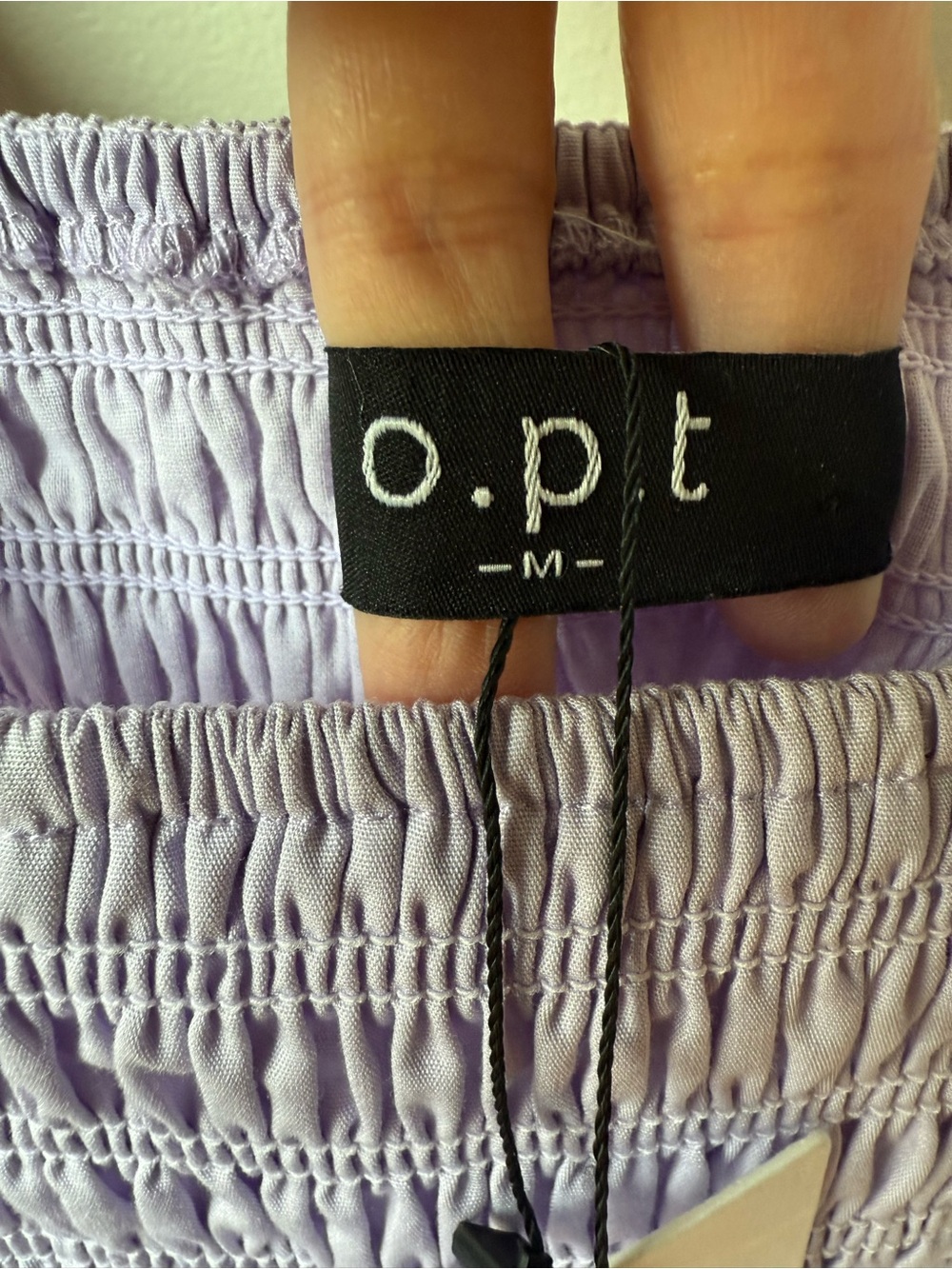 NWT O.P.T. Tuscany Tiered Midi Dress Lavender Pastel Smocked Nap Flutter M - Picture 6 of 9